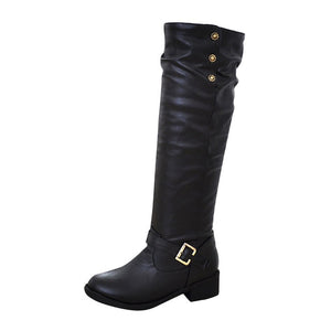 Retro Low-heeled Knight Boots