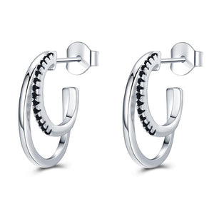 Genuine 925 Sterling Silver Stud Earrings